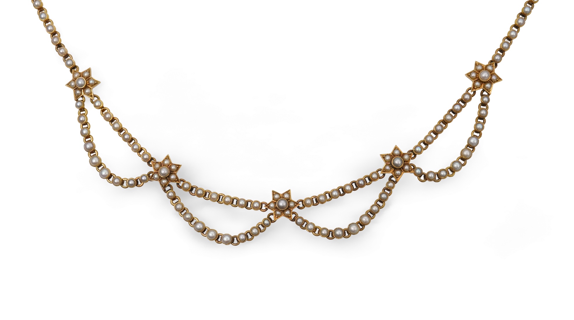 An attractive Edwardian pearl necklace, early 20th century